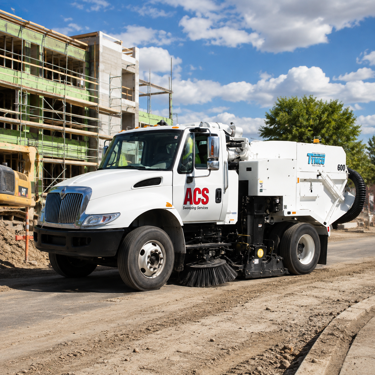construction sweeping Holland Michigan